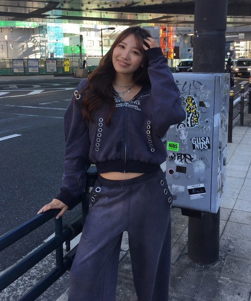 セール】アイレットディティールジップフーディー（パーカー）｜ACLENT