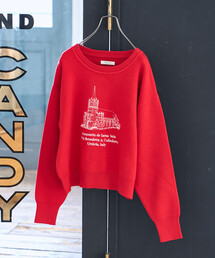 ニット/セーター（レッド/赤色系・刺繍）ファッション通販