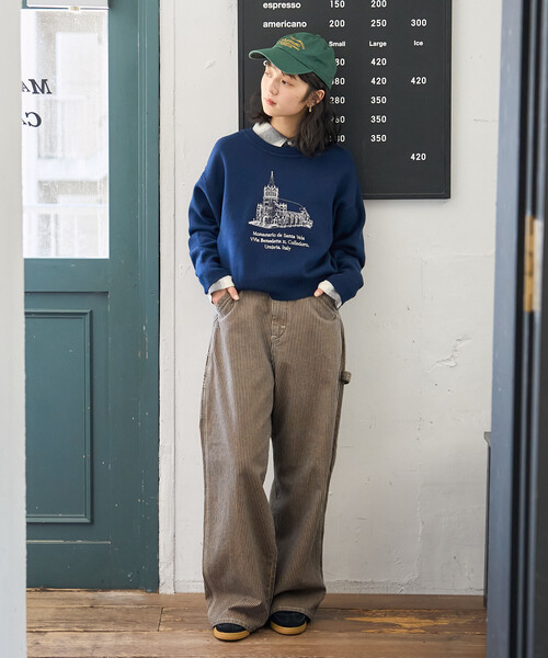 FREAK'S STORE(フリークスストア)の「刺繍 スウェットライクニット/コンパクトニット(ニット/セーター・レディース・オフホワイト/レッド/ネイビー・フリ-)」の15枚目の写真
