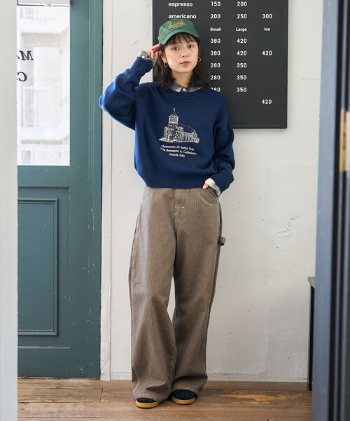 FREAK'S STORE(フリークスストア)の「刺繍 スウェットライクニット/コンパクトニット(ニット/セーター・レディース・オフホワイト/レッド/ネイビー・フリ-)」の16枚目の写真