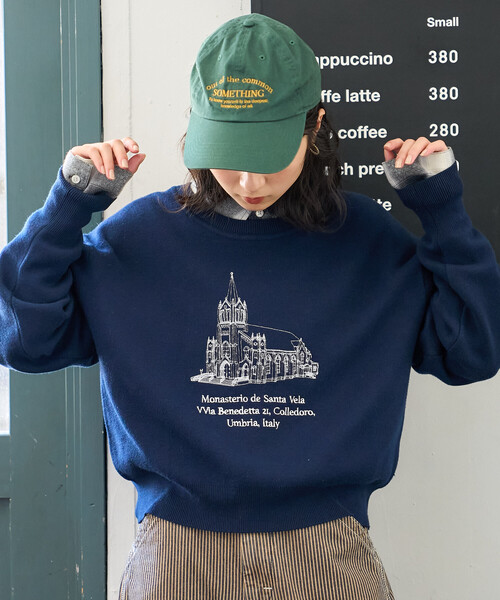 FREAK'S STORE(フリークスストア)の「刺繍 スウェットライクニット/コンパクトニット(ニット/セーター・レディース・オフホワイト/レッド/ネイビー・フリ-)」の20枚目の写真