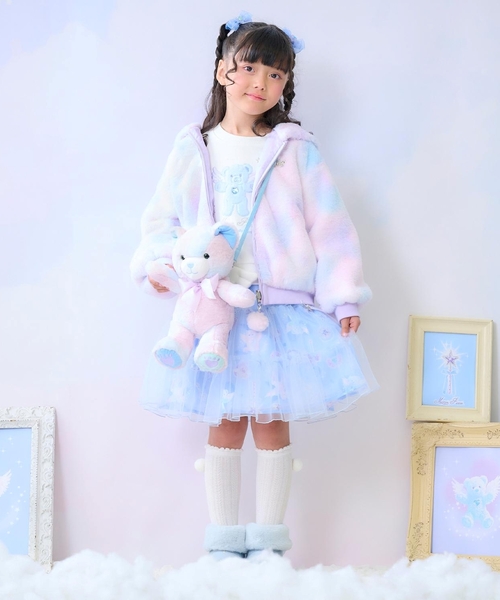 mezzo piano(メゾピアノ)の「ねこ・くま ぬいぐるみポシェット(ショルダーバッグ・キッズ・カラフル/ホワイト・F)」の8枚目の写真