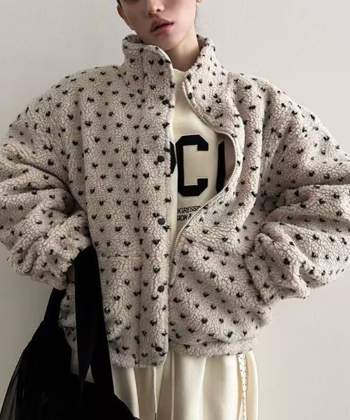 セール】【秋冬新作】ドットボアジャケット（ブルゾン）｜GEMEDA