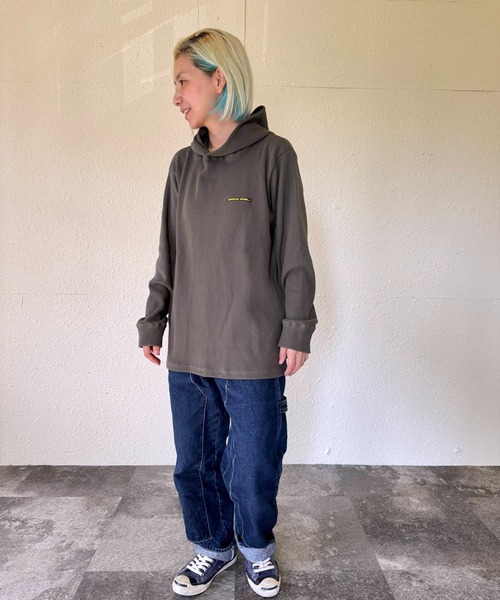 GREEN BOWL（グリーンボウル）の「【日本製】グリーンボウル【GREEN BOWL】Waffle Pullover Parka（Tシャツ/カットソー・メンズ・オリーブ/ホワイト/チャコール/ブラック・M）」の7枚目の写真