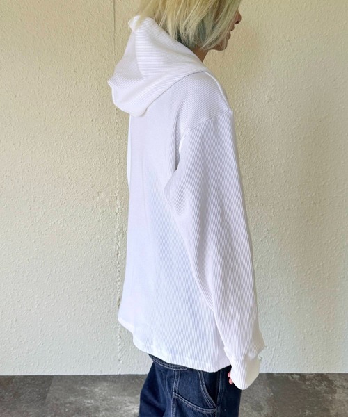 GREEN BOWL（グリーンボウル）の「【日本製】グリーンボウル【GREEN BOWL】Waffle Pullover Parka（Tシャツ/カットソー・メンズ・オリーブ/ホワイト/チャコール/ブラック・M）」の11枚目の写真