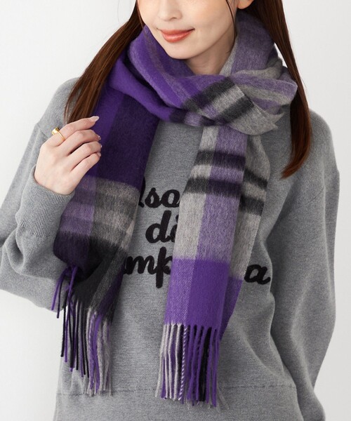 SHIPS Colors:〈手洗い可能〉ウール チェック ストール（ストール