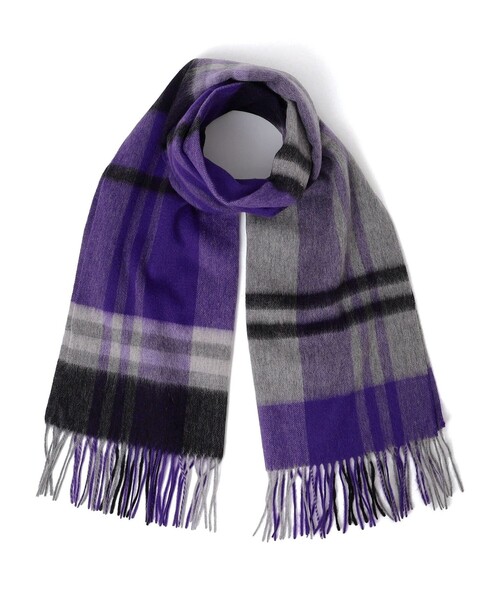 お取り置き　P J C デッドストック色アザミたっぷりショール SHIPS Colors:〈手洗い可能〉ウール チェック ストール（ストール