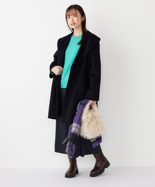 SHIPS Colors(シップス カラーズ)の「SHIPS Colors:〈手洗い可能〉ウール チェック ストール(ストール/ショール・レディース・グレー/ブルー/オレンジ/イエロー/パープル・ONE SIZE)」の19枚目の写真