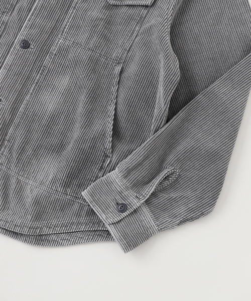 SAVE KHAKI UNITED（セーブカーキユナイテッド）の「SAVE KHAKI UNITED / セーブ カーキ ユナイテッド ワイドウェール  シャツ ジャケット（その他アウター・メンズ・ブラック系その他/ライトグレー・MEDIUM/LARGE/X-LARGE）」の5枚目の写真