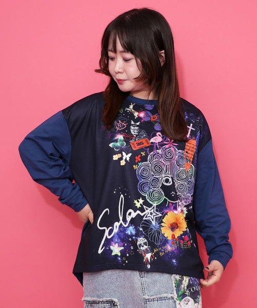 セール】ScoLar(スカラー) 宇宙スカラーちゃん 異素材切替プルオーバー
