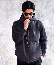 BENUSTA（ベヌスタ）の「『BENUSTA/ベヌスタ』袖リブ切り替えジップアップパーカー【CN】（パーカー）」