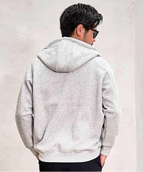 BENUSTA(ベヌスタ)の「『BENUSTA/ベヌスタ』袖リブ切り替えジップアップパーカー【GC】(パーカー・メンズ・チャコール/グレー/ブラック・XL/L)」の14枚目の写真