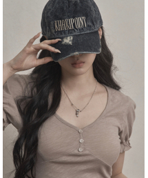 KHAKIPOINT（カーキポイント）の「Destroyed Denim Cap (blue)（キャップ）」