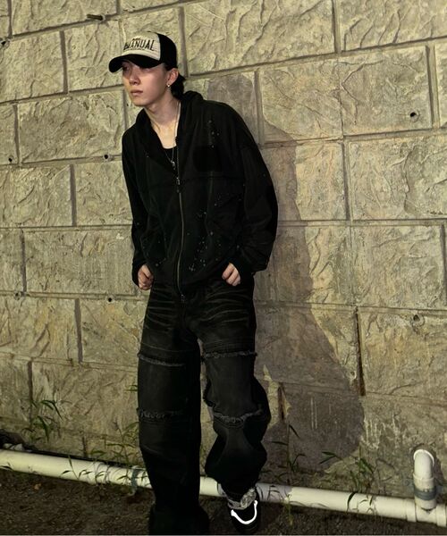 NOMANUAL(NOMANUAL)の「DESTROYED LAYER DENIM PANTS - WASHED NAVY(デニムパンツ・レディース・その他・SMALL/MEDIUM/LARGE/X-LARGE)」の12枚目の写真
