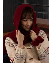 THE GREEN LAB（ザグリーンラボ）の「マフラー バラクラバ [レッド]（ニットキャップ/ビーニー）」