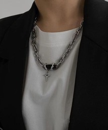 UP START（アップスタート）の「ブラックストーンモチーフネックレス(RO)（ネックレス）」