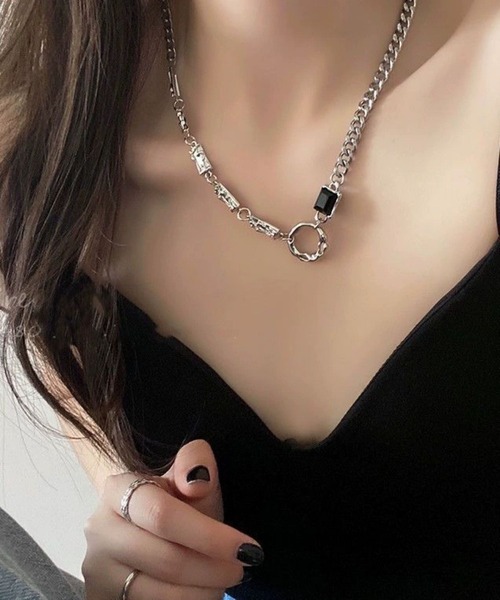 UP START(アップスタート)の「ブラックストーンモチーフネックレス(RO)(ネックレス・レディース・シルバー系その他2/シルバー系その他4/シルバー系その他/シルバー系その他3・FREE)」の14枚目の写真