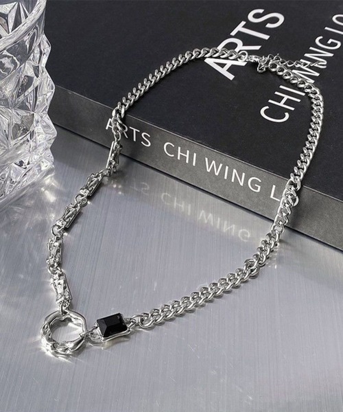 UP START(アップスタート)の「ブラックストーンモチーフネックレス(RO)(ネックレス・レディース・シルバー系その他2/シルバー系その他4/シルバー系その他/シルバー系その他3・FREE)」の15枚目の写真