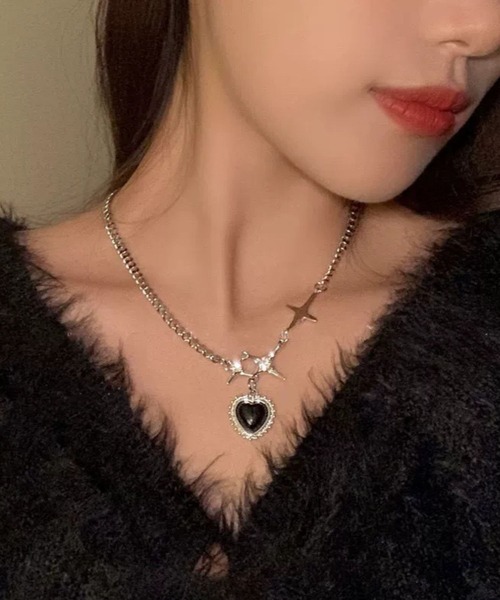 UP START(アップスタート)の「ブラックストーンモチーフネックレス(RO)(ネックレス・レディース・シルバー系その他2/シルバー系その他4/シルバー系その他/シルバー系その他3・FREE)」の20枚目の写真