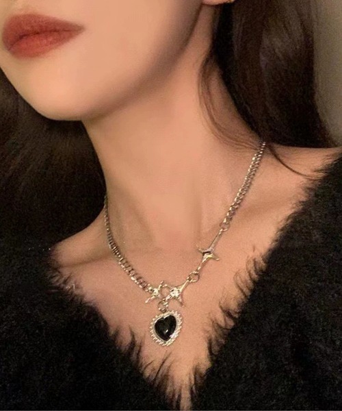 UP START(アップスタート)の「ブラックストーンモチーフネックレス(RO)(ネックレス・レディース・シルバー系その他2/シルバー系その他4/シルバー系その他/シルバー系その他3・FREE)」の21枚目の写真