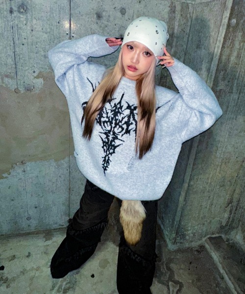 A'GEM/9 × .kom 『A'GEM/9/エージェムナイン』Glitter Mohair Pullover