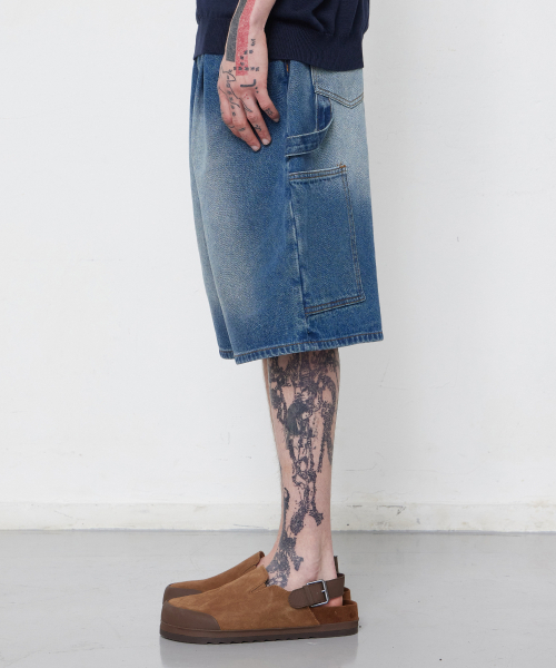 VTWO(ブイツー)の「ワイドカーペンターバミューダデニムパンツ (BLUE)(その他パンツ・メンズ・その他・SMALL/MEDIUM/LARGE)」の2枚目の写真