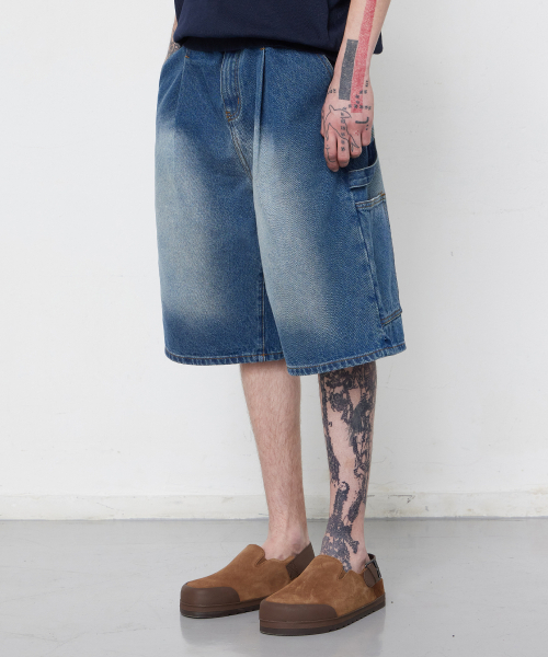VTWO(ブイツー)の「ワイドカーペンターバミューダデニムパンツ (BLUE)(その他パンツ・メンズ・その他・SMALL/MEDIUM/LARGE)」の3枚目の写真