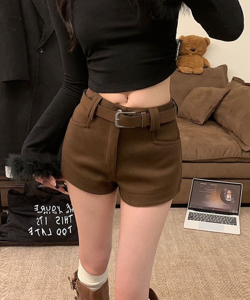 MAISON DE THERESE(メゾン ド テレーズ)の「ベルト付きハイウエスト ウール ホットパンツ(その他パンツ・レディース・ダークグレー/ブラウン/ブラック・S/M/L/XL)」の21枚目の写真