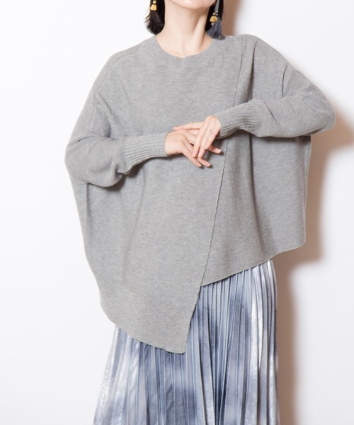 OSMOSIS（オズモーシス）の「2WAYアシンメトリーニットプルオーバー（ニット/セーター・レディース・ライトベージュ/グレー/ブラック・ONE SIZE）」の14枚目の写真