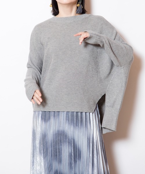 OSMOSIS（オズモーシス）の「2WAYアシンメトリーニットプルオーバー（ニット/セーター・レディース・ライトベージュ/グレー/ブラック・ONE SIZE）」の20枚目の写真