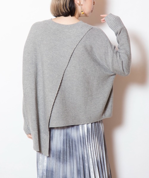 OSMOSIS（オズモーシス）の「2WAYアシンメトリーニットプルオーバー（ニット/セーター・レディース・ライトベージュ/グレー/ブラック・ONE SIZE）」の21枚目の写真