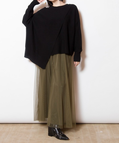 OSMOSIS（オズモーシス）の「2WAYアシンメトリーニットプルオーバー（ニット/セーター・レディース・ライトベージュ/グレー/ブラック・ONE SIZE）」の22枚目の写真