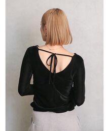 Ungrid | バックオープンドットシアーベロアロングスリーブTee(Tシャツ/カットソー)