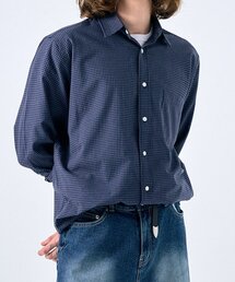 ゴバンチェックシャツ - ネイビー