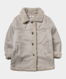 PLACE STUDIO（プレイススタジオ）の「Shearling Suede Overfit Mustang Half Jacket with High Neck Wool [Beige]（ムートンコート）」