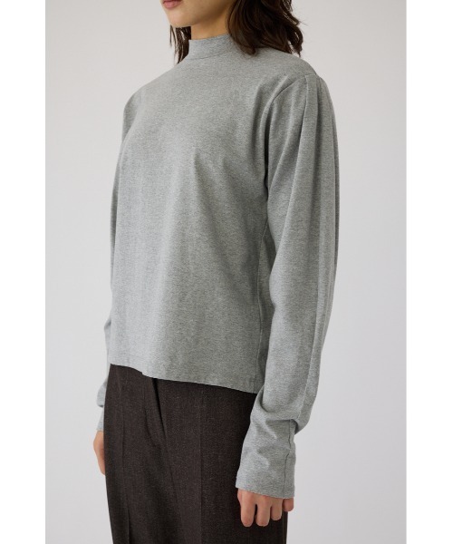 RIM.ARK(リムアーク)の「Curved sleeve high collar tops カーブスリー ハイカラートップス(Tシャツ/カットソー・レディース・ホワイト/ライトグリーン/ブラック/グレー・FREE)」の3枚目の写真