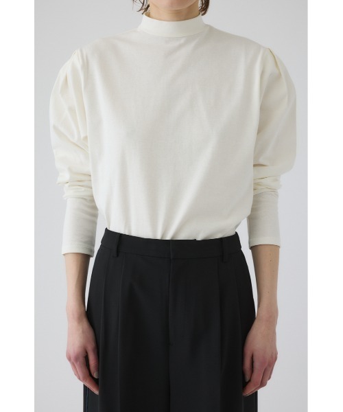 RIM.ARK(リムアーク)の「Curved sleeve high collar tops カーブスリー ハイカラートップス(Tシャツ/カットソー・レディース・ホワイト/ライトグリーン/ブラック/グレー・FREE)」の17枚目の写真