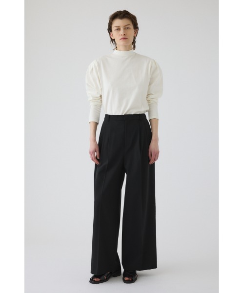 RIM.ARK(リムアーク)の「Curved sleeve high collar tops カーブスリー ハイカラートップス(Tシャツ/カットソー・レディース・ホワイト/ライトグリーン/ブラック/グレー・FREE)」の6枚目の写真