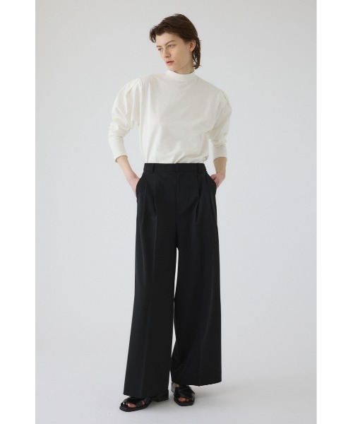 RIM.ARK(リムアーク)の「Curved sleeve high collar tops カーブスリー ハイカラートップス(Tシャツ/カットソー・レディース・ホワイト/ライトグリーン/ブラック/グレー・FREE)」の7枚目の写真