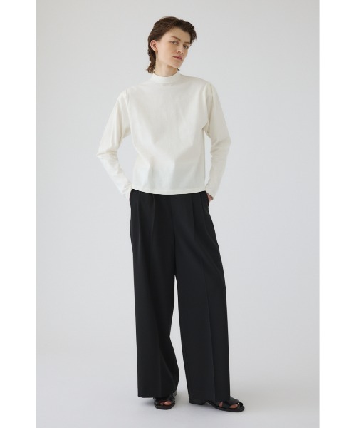 RIM.ARK(リムアーク)の「Curved sleeve high collar tops カーブスリー ハイカラートップス(Tシャツ/カットソー・レディース・ホワイト/ライトグリーン/ブラック/グレー・FREE)」の9枚目の写真