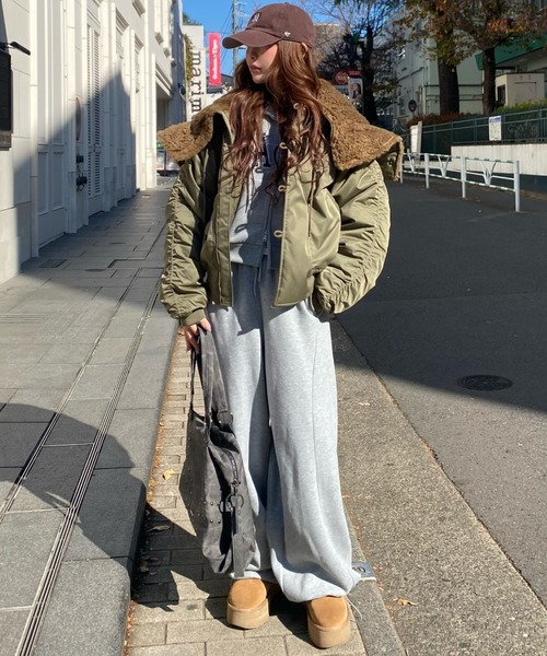 RAY CASSIN(レイカズン)の「N2Bファーブルゾン(ブルゾン・レディース・アイボリー/カーキ/ネイビー・FREE)」の13枚目の写真