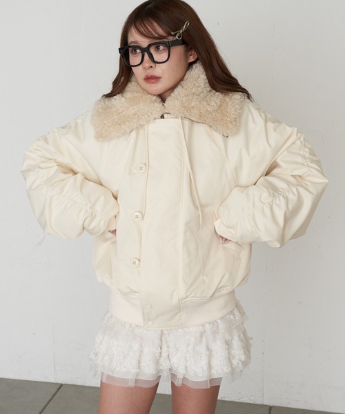 RAY CASSIN(レイカズン)の「N2Bファーブルゾン(ブルゾン・レディース・アイボリー/カーキ/ネイビー・FREE)」の17枚目の写真