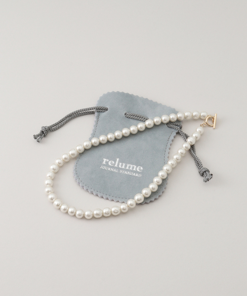 JOURNAL STANDARD relume（ジャーナルスタンダード　レリューム）の「《追加》RELUME 大粒ガラスパールネックレス40cm（ネックレス・レディース・ホワイト・FREE）」の7枚目の写真