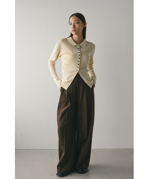 STYLEMIXER(スタイルミキサー)の「【niaulab TV by ZOZO紹介】2WAYカラーニットポロ 大人気(ニット/セーター・レディース・ピンク/ネイビー/アイボリー・FREE)」の9枚目の写真