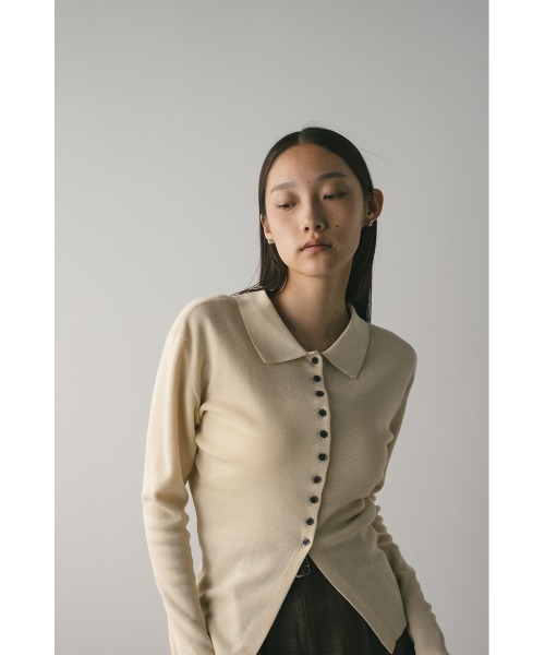 STYLEMIXER(スタイルミキサー)の「【niaulab TV by ZOZO紹介】2WAYカラーニットポロ 大人気(ニット/セーター・レディース・ピンク/ネイビー/アイボリー・FREE)」の10枚目の写真