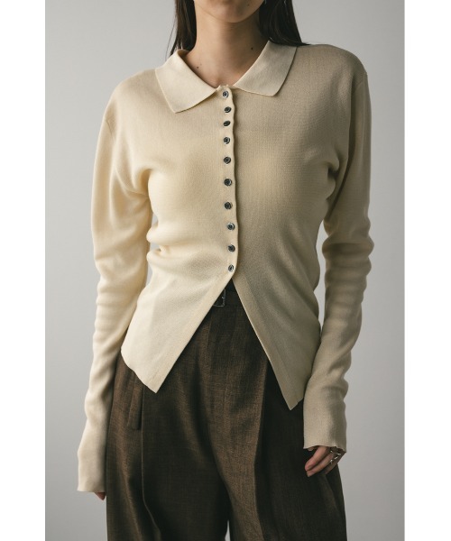 STYLEMIXER(スタイルミキサー)の「【niaulab TV by ZOZO紹介】2WAYカラーニットポロ 大人気(ニット/セーター・レディース・ピンク/ネイビー/アイボリー・FREE)」の8枚目の写真