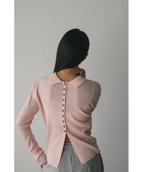 STYLEMIXER(スタイルミキサー)の「【niaulab TV by ZOZO紹介】2WAYカラーニットポロ 大人気(ニット/セーター・レディース・ピンク/ネイビー/アイボリー・FREE)」の4枚目の写真