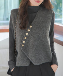 KOBE LETTUCE | ゴールドボタンニットベスト(ベスト)