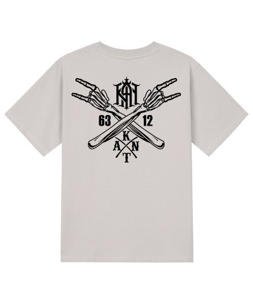 KAN6312(カン6312)の「KTC0146 クロスハンド半袖Tシャツ - ベージュ(Tシャツ/カットソー・メンズ・その他・LARGE/MEDIUM/SMALL/X-LARGE)」の1枚目の写真