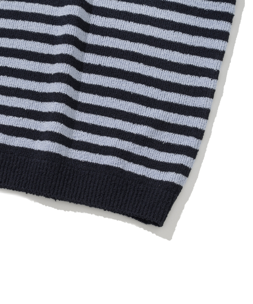 KNITTED（ニッティド）の「ブークルストライプラウンドニット NAVY（ニット/セーター・レディース・その他・X-LARGE/MEDIUM）」の4枚目の写真